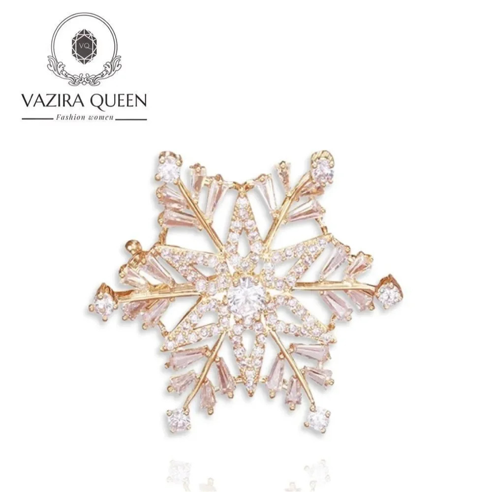 VQ Snowflake Flower Brooch